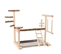 Juego de columpio para pájaros, jaula de loros, juguete de columpio de madera para entrenamiento de pájaros de tamaño pequeño, para loros, gimnasio