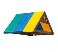 Juego de columpios de lona de repuesto para parque infantil hecha con tela Oxford impermeable y resistente a los rayos UV para proteger la zona de juegos al aire libre (verde, azul y amarillo)