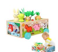 Juego de combinación de formas, bloques de apilar para niños pequeños de 1 a 3 años | Juguetes a juego de formas Animales de granja Juguetes de clasificación y apilamiento | Bloques apilables de