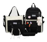 Juego de combinación de mochila para niñas - kit de bolsas de escuela, paquete de 5 piezas | Equipo de organización de viajes estudiantil a juego, accesorio de bolsas múltiples con bolsa de monedas pa