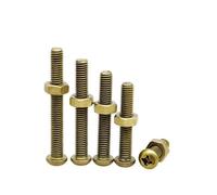 Juego de combinación de pernos y tuercas de cabeza plana redonda con rebaje de latón M2 M2.5 M3 M4 M5 M6 - Tornillo de máquina con rebaje de cobre, longitud 4~45 mm(M5x12mm-10 Sets)