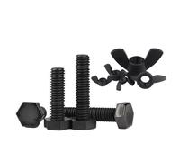 Juego de combinación de tornillos y tuercas de mariposa de nailon blanco, M3, M4, M5, M6, M8, M10 y M12, for tornillos hexagonales externos de plástico aislado.(M10x50mm-3sets)