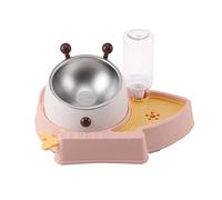 Juego de comedero 3 en 1 para perros inclinado para cuenco de comida, cuencos elevados antivómitos con dispensador de agua, fácil de desmontar, comedero automático para mascotas y agua
