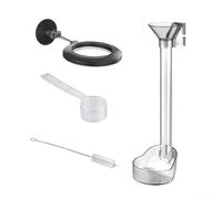 Juego de comedero de camarones con anillo de alimentación y cepillo de limpieza de tubos, ajustable de 21 cm/39 cm, kit de tubo de alimentación de peces de plástico PC para tanque de acuario