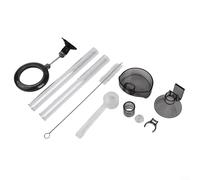 Juego de comedero transparente para camarones con kit de tubo ajustable para pecera, incluye plato de embudo de anillo de alimentación y cepillo de limpieza, 21 cm o 39 cm de longitud