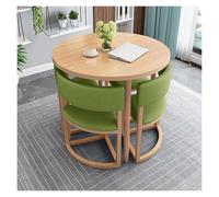 Juego de comedor con mesa redonda y 4 sillas, mesa de cocina y silla, juego de muebles de comedor verde, grupo de comedor moderno para sala de estar, cocina, oficina, elegante colección de comedor