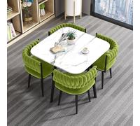 Juego de comedor de 5 piezas de estilo nórdico para espacios pequeños, mesa de café para 4 personas, mesa de café incluida, perfecto para salón, apartamento o restaurante, tamaño 80 cm