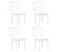 Juego de comedor de 5 piezas de madera maciza de caucho en color blanco. Duradero y natural para un comedor elegante. Perfecto para familias y apartamentos pequeños