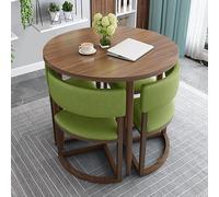 Juego de comedor de 5 piezas, mesa redonda con 4 taburetes, solución que ahorra espacio para cafeterías y tiendas de té