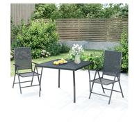 Juego de comedor de jardín 3 piezas acero gris antracita vidaxl