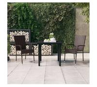 Juego de comedor de jardín 3 piezas negro y marrón vidaxl