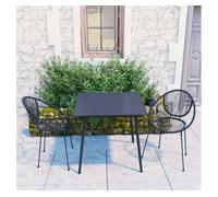 Juego de comedor de jardín 3 piezas ratán pvc negro vidaxl