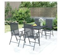 Juego de comedor de jardín 5 piezas acero gris antracita vidaxl 14 cm