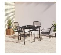 Juego de comedor de jardín 5 piezas acero gris antracita vidaxl