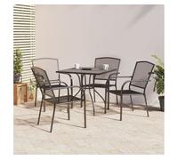 Juego de comedor de jardín 5 piezas acero gris antracita vidaxl