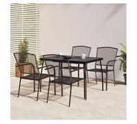 Juego de comedor de jardín 5 piezas acero gris antracita vidaxl 88 cm
