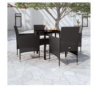 Juego de comedor de jardín 5 piezas con cojines negro vidaxl 53 cm