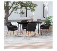 Juego de comedor de jardín 5 piezas con cojines negro vidaxl 56 cm