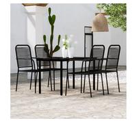 Juego de comedor de jardín 5 piezas negro vidaxl