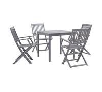 Juego de comedor de jardín 5 pzas madera maciza de acacia gris vidaxl 74 cm