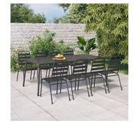 Juego de comedor de jardín 9 piezas acero gris antracita vidaxl