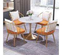 Juego de comedor de pub de 5 piezas, mesa redonda de 70 cm y sillas para el hogar, cocina, oficina, reuniones, muebles de negociación de espacios pequeños, elegante combo de comedor