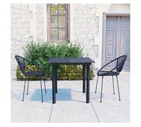 Juego de comedor jardín 3 piezas ratán pvc negro vidaxl 82 cm
