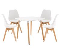 Juego de comedor liborg para cuatro personas madera blanco