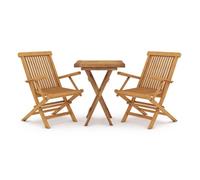Juego de comedor para jardín 3 piezas madera maciza de teca vidaxl 60 cm