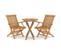 Juego de comedor para jardín 3 piezas madera maciza de teca vidaxl