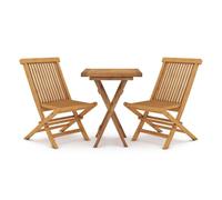 Juego de comedor para jardín 3 piezas madera maciza de teca vidaxl