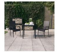 Juego de comedor para jardín 3 piezas negro vidaxl