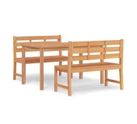 Juego de comedor para jardín 3 pzas madera maciza de teca vidaxl