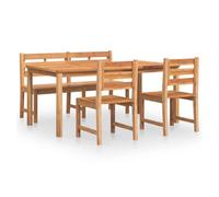 Juego de comedor para jardín 4 piezas madera maciza de teca vidaxl