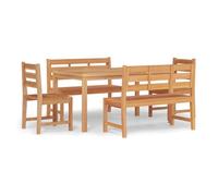 Juego de comedor para jardín 5 piezas madera maciza de teca vidaxl