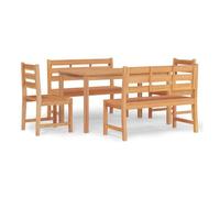Juego de comedor para jardín 5 piezas madera maciza de teca vidaxl
