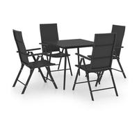 Juego de comedor para jardín 5 piezas negro vidaxl
