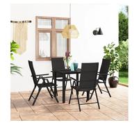 Juego de comedor para jardín 5 piezas negro vidaxl