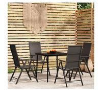 Juego de comedor para jardín 5 piezas negro vidaxl