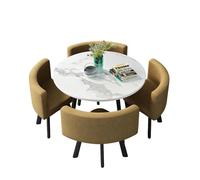 Juego de comedor redondo, mesa moderna y 4 sillas, fácil montaje y bajo mantenimiento, ahorra espacio para rincones de cocina y condominios