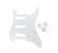 Juego de componentes Fleor para guitarra ST, golpeador SSS con control regulador 2T1V, interruptor de punta, punta de barra, 1ply, white