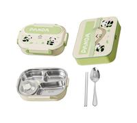 Juego de,Con Compartimentos De Panda Y Capibara - Acero Inoxidable Con Cubiertos Para Escuela Oficina Viaje Picnic Camping Senderismo
