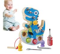Juego De con Tablero | Juego de Enroscar de Madera,Juguete de Destornillador con Forma de Dinosaurio en Madera - para el Aprendizaje de Niños y Niñas de Edad