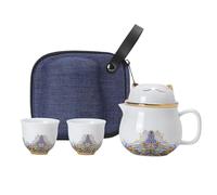 Juego De Con Tazas Juego de Té Porcelana Resistente a Golpes e Impactos con | Juego De Tazas De Té sin plomo, apto microondas, lavavajillas, compacto, apilable, infusor viaje, hogar, oficina Blanco