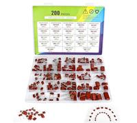 Juego de condensadores de 200 unidades, 400 V, 630 V, 23 valores, polipropileno, 1nf 10nf 22nf 33nf 47uf 330nf 470nf 1uf, kit de capacitadores con caja de almacenamiento, surtido de condensadores de