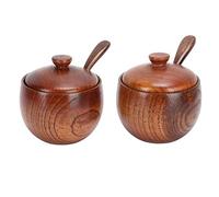 Juego de condimentos de madera retro japonesa Juego de recipientes de condimentos con tapa y cocina
