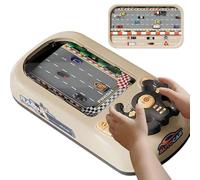 Juego de Conducción Simulada con Sonido, Set Interactivo de Carreras Turbo con 200 Desafíos, Coche de Juguete con Volante de Simulación Eléctrica, Simulador de Conducción de Obstáculos para Niños