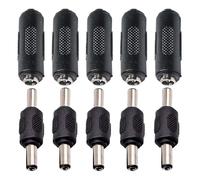 Juego De Conectores De Alimentación CC De 10 Uds. De 5,5x2,1mm, Enchufes Jack Macho Y Hembra, Tipo Barril For Cámara CCTV De 12V/24V Y Fuente De Alimentación De Luz De Tira LED(Male Female)
