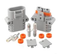 Juego de conectores de alimentación gris de 50 amperios 600 V para cable AWG 6 con terminales compatibles con sistemas de carga de carretilla elevadora y carrito de golf (conectores macho y hembra)