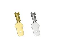 Juego de conectores de cable eléctrico for altavoz de coche, Terminal de engarzado hembra y macho de resorte de 2,8mm, 4,8mm, 6,3mm, latón dorado/plateado(4.8mm Male,100 Pcs Golden)
